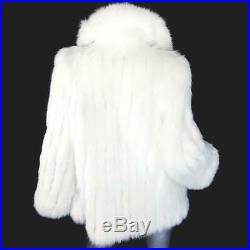 Sagasz Lvintage Genuine Blonde Off White Beige Real Fox Fur Coat Jacket Stole