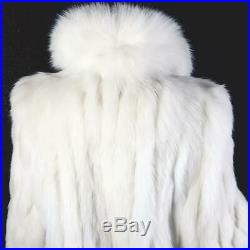 Sagasz Lvintage Genuine Blonde Off White Beige Real Fox Fur Coat Jacket Stole