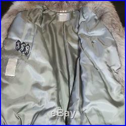 Sagasz M/lstunning Vintage Genuine Real Silver Fox Fur Coat Jacket Stole Wrap