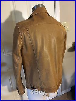 Schott NYC Western Brown Leather Jacket Mens Size Large