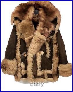 Schott Shearling 212 Mountain Deluxe Coat Pelzmantel Lederjacke Leather Jacket L