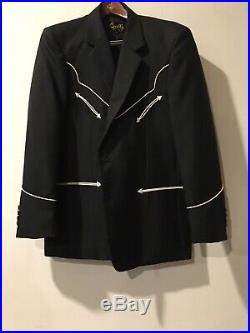Scully Black Retro Western Rockabilly Jacket Blazer Sports Coat Mens 44R New