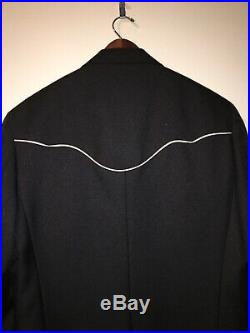 Scully Black Retro Western Rockabilly Jacket Blazer Sports Coat Mens 44R New