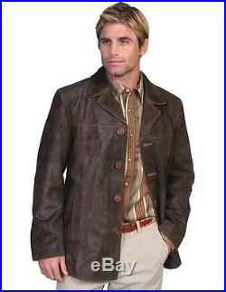 Scully Western Jacket Mens Calf Suede Button Car Coat Brown 19-131
