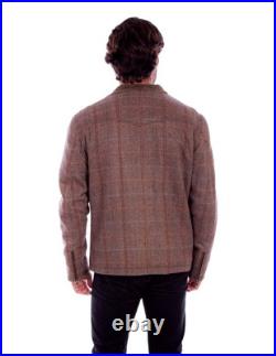 Scully Western Jacket Mens Zip Front Plaid Cotton L Brown F0 2028 Scully Western Jacket Mens Zip Front Plaid Cotton L Brown F0 2028