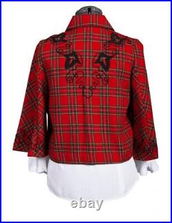 Scully Western Jacket Womens Tartan Plaid Wool Button S Red F0 SH5001