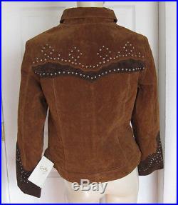 Scully Women's Studded Suede Western Jacket Brown L210 Size XL