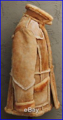 Sheepskin Shearling Leather & Fur Coat Marlboro Man Cowboy Western VTG (46/XL)