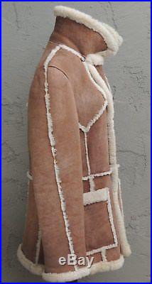 Sheepskin Shearling Leather & Fur Western Marlboro Man Coat Size (M)