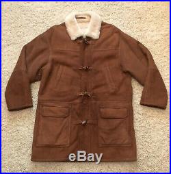 Size Large L Sawyer Of Napa Men's Suede Shearling Western Coat Horn Toggles Mens