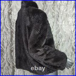 Stunning Vintage Sz M/lgenuine Real Black Brown Ranch Mahogany Mink Fur Coat