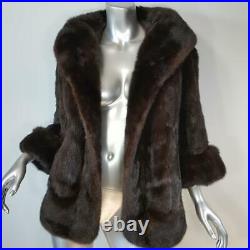 Stunning Vintage Szl/xlgenuine Real Mahogany Ranch Brown Mink Fur Coat Jacket
