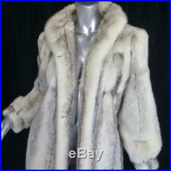 Stunning Vintagesz Lgenuine Off White Black Gray Cross Mink Fur Coat Jacket