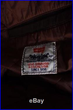Stunning Vtg LEVIS STRAUS Brown Leather Motorcycle Jacket Western Medium