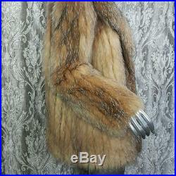 Stunningsz M/lvintage Genuine Real Brown Off White Silver Fox Fur Coat Jacket