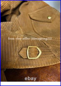 Suede Cowhide Washed To Make Old American Retro Western Jacket Suede Cowhide Washed To Make Old American Retro Western Jacket