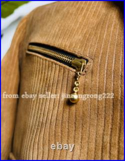 Suede Cowhide Washed To Make Old American Retro Western Jacket Suede Cowhide Washed To Make Old American Retro Western Jacket