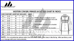 Suede Leather Jacket Women Native American Ladies Tassels Fringe Cowgirl Jacket