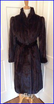 Szor-Diener Vintage REAL Mink Fur Coat Brown Full Length Long Winter Western