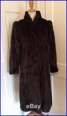 Szor-Diener Vintage REAL Mink Fur Coat Brown Full Length Long Winter Western