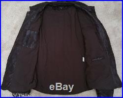 THEORY leather jacket dark brown bomber military coat barn car western nr moto L