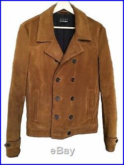 The Kooples Paris Leather Suede Jacket S Double Breasted Western Tan Camel £690