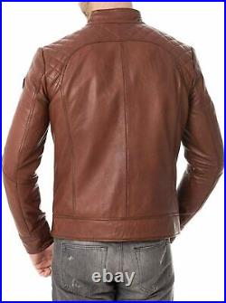Trendy Men's Lambskin Real Leather Jacket Biker Soft Western Zipper Premium Coat