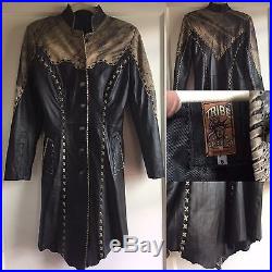 Tribe America Custom 100% Leather Western Jacket Coat Size 4-6