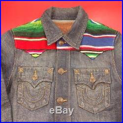 True Religion Johnny Baja Jean Denim Western Jacket Mens Small Button Up