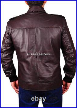 URBAN Men Pocket Genuine Sheepskin Pure Leather Jacket Bomber Western Coat