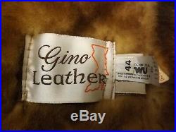 Unworn Vtg Gino Leather Brown Genuine Shearling Sheapskin Coat Mens 44 Western