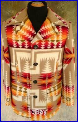 V I V I D Vintage PENDLETON HIGH GRADE Western Wear WOOL BLANKET JACKET Coat
