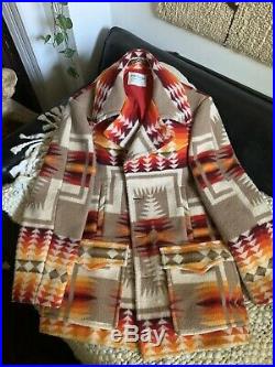 VINTAGE 70s Pendleton Harding Western Blanket Coat Wool Jacket M 40