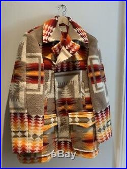VINTAGE 70s Pendleton Harding Western Blanket Coat Wool Jacket M 40