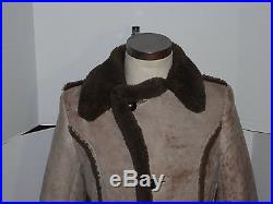 Vintage Mens Sears Western Shearling Sheepskin Leather Coat/jacket Made In USA S