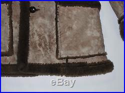 Vintage Mens Sears Western Shearling Sheepskin Leather Coat/jacket Made In USA S