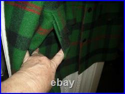 VINTAGE Pendleton 100% wool jacket coat green red black plaid buffalo woman szM