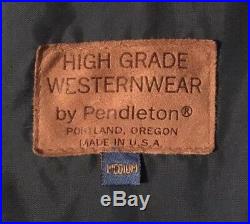 VINTAGE Pendleton High Grade Western Wear Wool Blanket Jacket Coat Navajo Medium