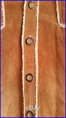 VINTAGE SCULLY SHEEPSKIN LOOK SUEDE Western Coat Jacket SHIRT Mens SIZE M USA
