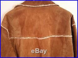 VINTAGE SCULLY SHEEPSKIN LOOK SUEDE Western Coat Jacket SHIRT Mens SIZE M USA