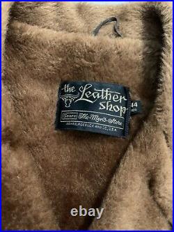 VINTAGE The Leather Shop Sears Suede Ranch Jacket Coat Men 44 Sherpa Lined