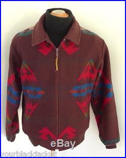 VIVID PENDLETON High GRADE WESTERN Wear WOOL BLANKET Jacket COAT NAVAJO INDIAN