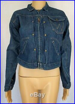 VTG Blue Bell Wrangler Denim Jacket Size 18 USA Western Coat Cowboy Selvedge