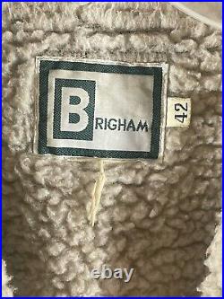 VTG Brigham Rancher Shearling Marlboro Man Suede Leather Jacket Mens 42/Large