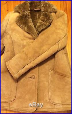VTG Knight Tailors Leather Jacket Medium Wool Marlboro Shearling Western