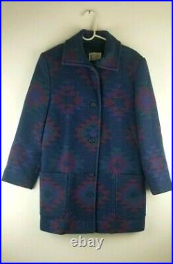 VTG Pendleton Country Sophisticates Wool Blanket Aztec Southwest Jacket Coat SzM