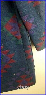 VTG Pendleton Country Sophisticates Wool Blanket Aztec Southwest Jacket Coat SzM