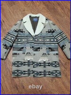 VTG Pendleton High Grade Western Wear Aztec Wool Jacket Size XL Sherpa
