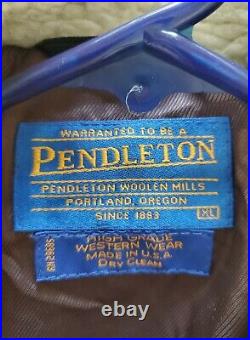 VTG Pendleton High Grade Western Wear Aztec Wool Jacket Size XL Sherpa
