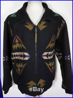 VTG Pendleton High Grade Western Wear Black Wool Coat Jacket Large